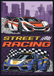 Street racing colorful vintage sticker