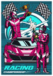 Racing championship colorful vintage sticker