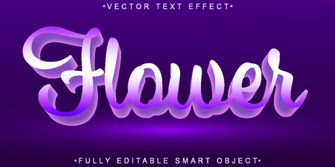 Wall Mural - Purple Flower Vector Fully Editable Smart Object Text Effect