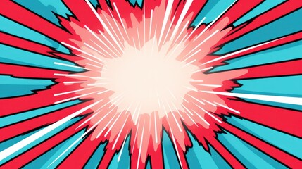 Wall Mural - Colourful  black and white comic book radial rays, lines. Comics background with motion, speed lines. Pop art style elements. Vector illustration