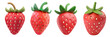 © gunzexx png and bg - PNG strawberry 3d icons and objects collection, in cartoon style minimal on transparent, white background, isolate