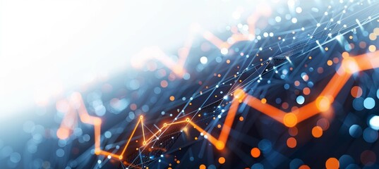 Poster - Line chart data finance economy market visualization. Generative AI technology.	
