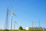 Fototapeta Na drzwi - Wind turbines generators for renewable electricity production
