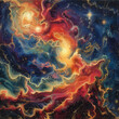 Psychedelic Cosmos Watercolor Exploration