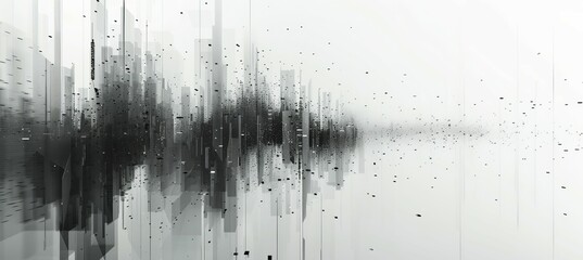 Sticker - Abstract audio wave elements technology background. Generative AI technology.