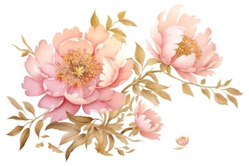 Wall Mural - Peony flower plant rose.