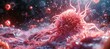 © Hero Design - Cancer tumor cell mutation. Generative AI technology.