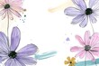 Whimsical Daisy Illustration with Pink Petals