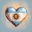 heart painted with Argentina flag,generated By AI