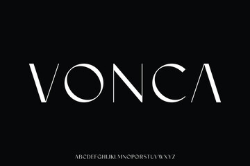 Wall Mural - elegant minimalist alphabet display font vector. luxury and feminine typeface.