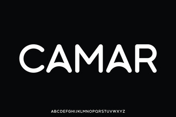 Wall Mural - creative rounded sans serif display font vector. decorative modern typeface.