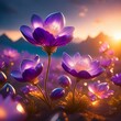 Sunset Harmony: Close-Up of Sunset Purple Flowers