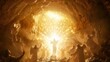 © vetrana - Jesus resurrection. triumphant moment with light and angels symbolizing victory over death