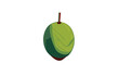 illustrazione di frutto di cocco verde con cannuccia infilata