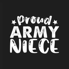 Canvas Print - Proud army niece, sublimation png, armed forces day, army family, bumber sticker, transparent design