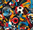 Energize your projects with an abstract sport seamless pattern background, conveying the excitement and vitality of athletic pursuits in every design.
