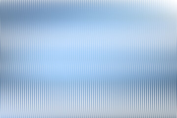 Wall Mural - Reeded glass with blurred sky blue background. Refraction texture acrylic ribbed bath separation wall. Frozen ice premium packaging foil overlay. Wavy vertical line stripes pastel polycarbonate panel.