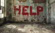 abandoned property with help graffiti 