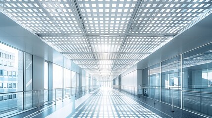 Wall Mural - Grid Structure: A photo of a modern office interior