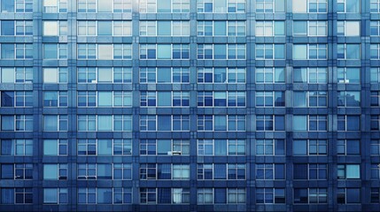 Wall Mural - Grid Structure: A vector illustration of a grid-like pattern formed by the windows and walls of a skyscraper