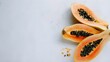 Papaya on a white background, half of ripe papaya fruit with seeds isolated on white ai generated 