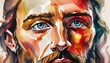 Jesus Christ. Abstract colorful Illustration