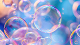 Fototapeta Góry - Soap bubbles abstract light illumination, abstract background
