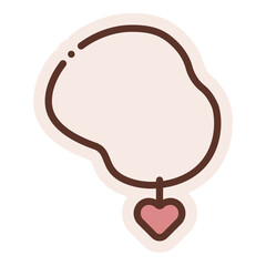 Poster - heart shape necklace sticker