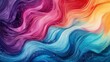 Abstract painting with vibrant colors and a fluid, wavy pattern. The colors are pink, blue, purple, and orange. The painting has a dreamy, ethereal quality.