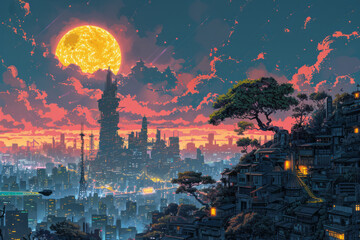 Leinwandbilder - A digital comic book following the adventures of endemic species navigating a futuristic world shaped by digital networks and technology,