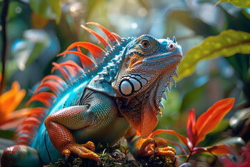 Leinwandbilder - An immersive digital experience transporting users into the habitats of endemic species within a virtual network, fostering empathy and understanding,