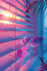 Aufkleber - A retro-inspired gradient from neon pink to electric blue, capturing the spirit of the 80s,