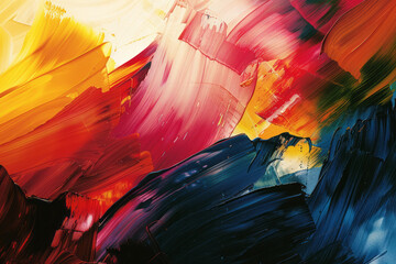 Poster - A chaotic abstract painting with overlapping vector strokes in multiple colors, creating a sense of wild energy,