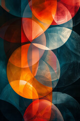 Poster - Craft a vector image that uses overlapping transparent circles, creating a dynamic sense of movement and depth,