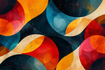 Aufkleber - Design a vector pattern where overlapping shapes create new visual narratives depending on viewer focus,