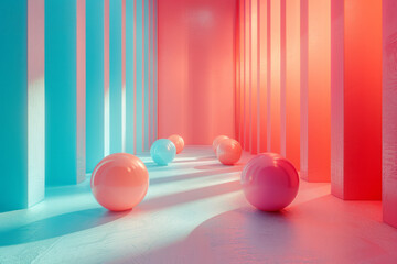 Aufkleber - A design that uses color gradients and geometric shapes to create a 3D effect on a flat surface,