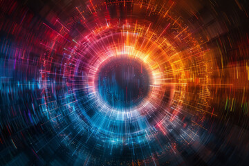 Poster - A circular heatmap of social media activity hours, glowing with activity peaks in hot colors,