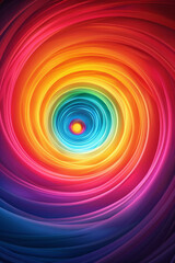 Aufkleber - A design featuring spiraling stripes in rainbow colors, creating a mesmerizing optical illusion,
