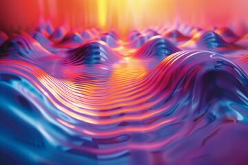 Fototapete - A psychedelic pattern with stripes that appear to pulse and breathe, shifting through a spectrum of hot colors,