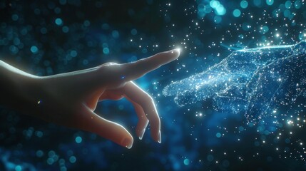 Fototapete - Woman hand touching The metaverse universe,Digital transformation conceptual for next generation technology era.