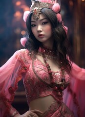 Wall Mural - Chinese lady belly dancer art