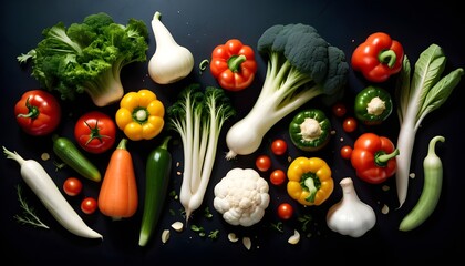 Wall Mural - vegetables on white background