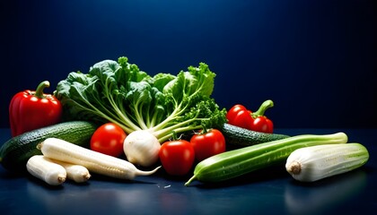 Wall Mural - fresh vegetables on a white background