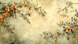 Background with space to insert text, design inspired by nature. Flowers and leaves. Botanical motif