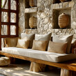 interior design inspired by nature. Natural materials in the manufacture of interior items.