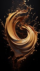 Canvas Print - b'Abstract brown liquid splash'