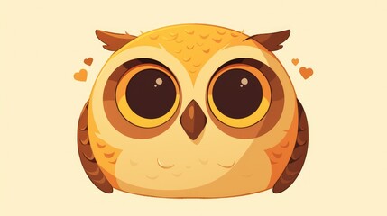 Wall Mural - Illustration of an owl icon in 2d format