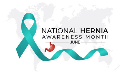 Wall Mural - National Hernia awareness month health awareness vector illustration. Disease prevention vector template for banner, card, background.