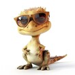 Stylish Baby Dinosaur Sporting Funky Sunglasses in Surreal 3D Render