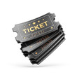 Theater, cinema ticket icon. 3d rendering
